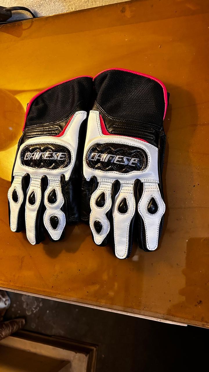 Pro Biker Long Cuff Motorcycle Racing Gloves - Black & White Protective Gear