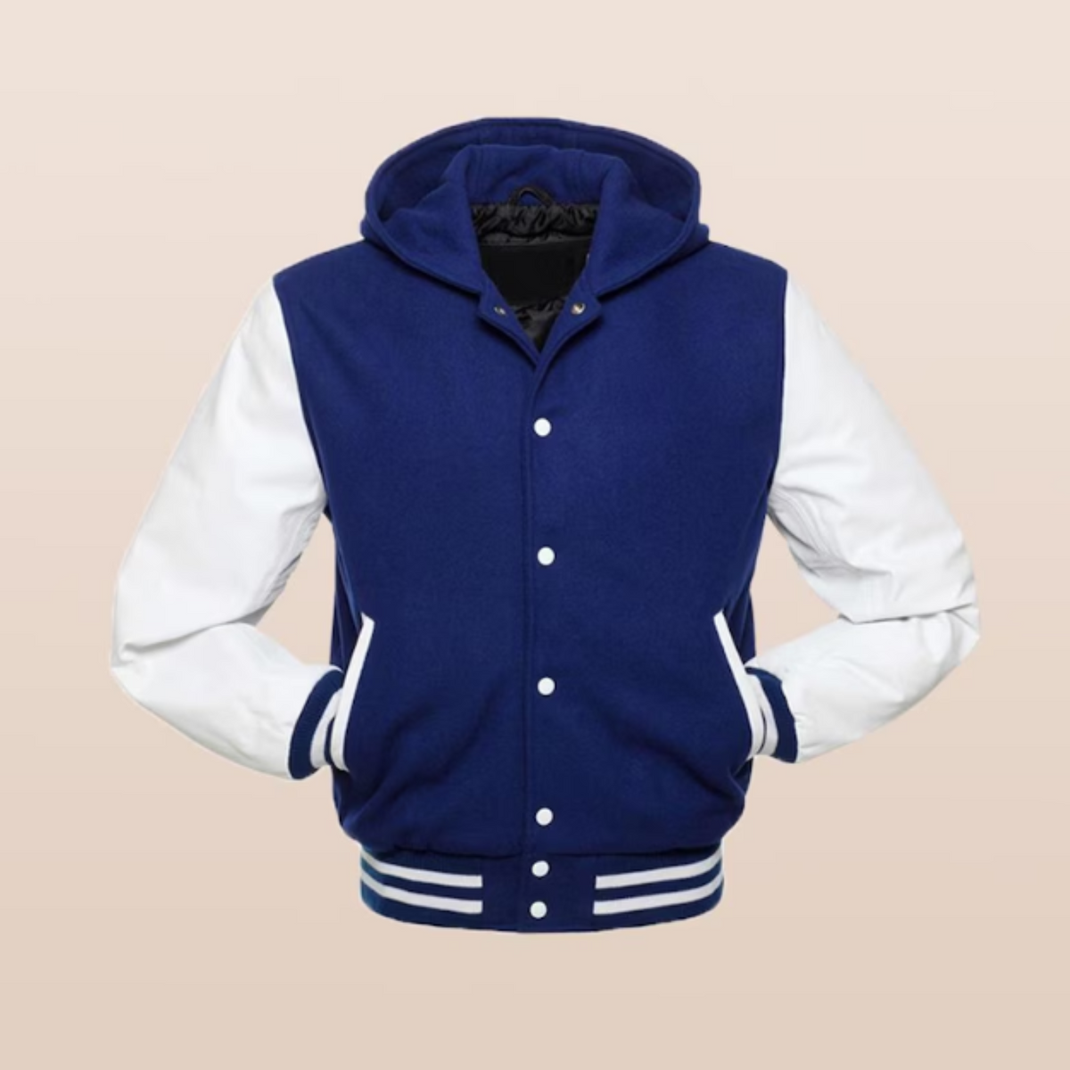 Premium Classic Varsity Letterman jacket-Navy Blue&White