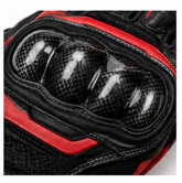 Stitch & Soul Carbon Shield Motorbike Racing Gloves - Red & Black Biker Street Riding Gear