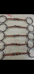Copper-Wrapped Snaffle Bit – Professional Equestrian Riding Tack & Reins Set