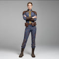 Premium Fallout Vault 111 Cosplay Jumpsuit - Blue Leather Costume