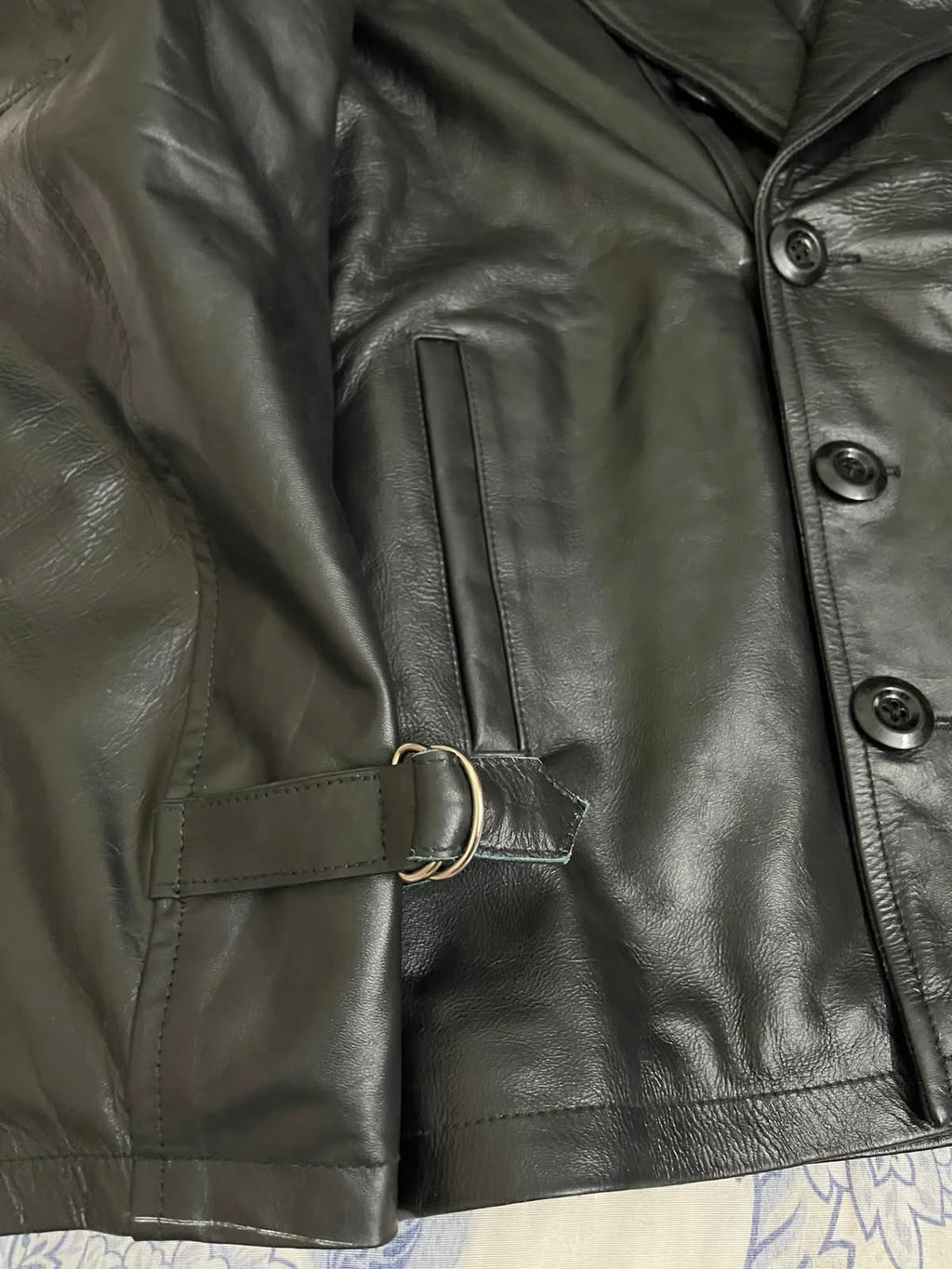 Men's Classic Black Leather Jacket with Removable Fur Collar - Winter Bomber Style