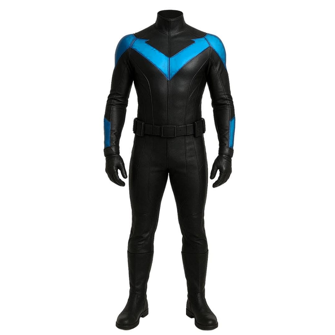 DC Nightwing Cosplay Full Body Leather Suit For Men