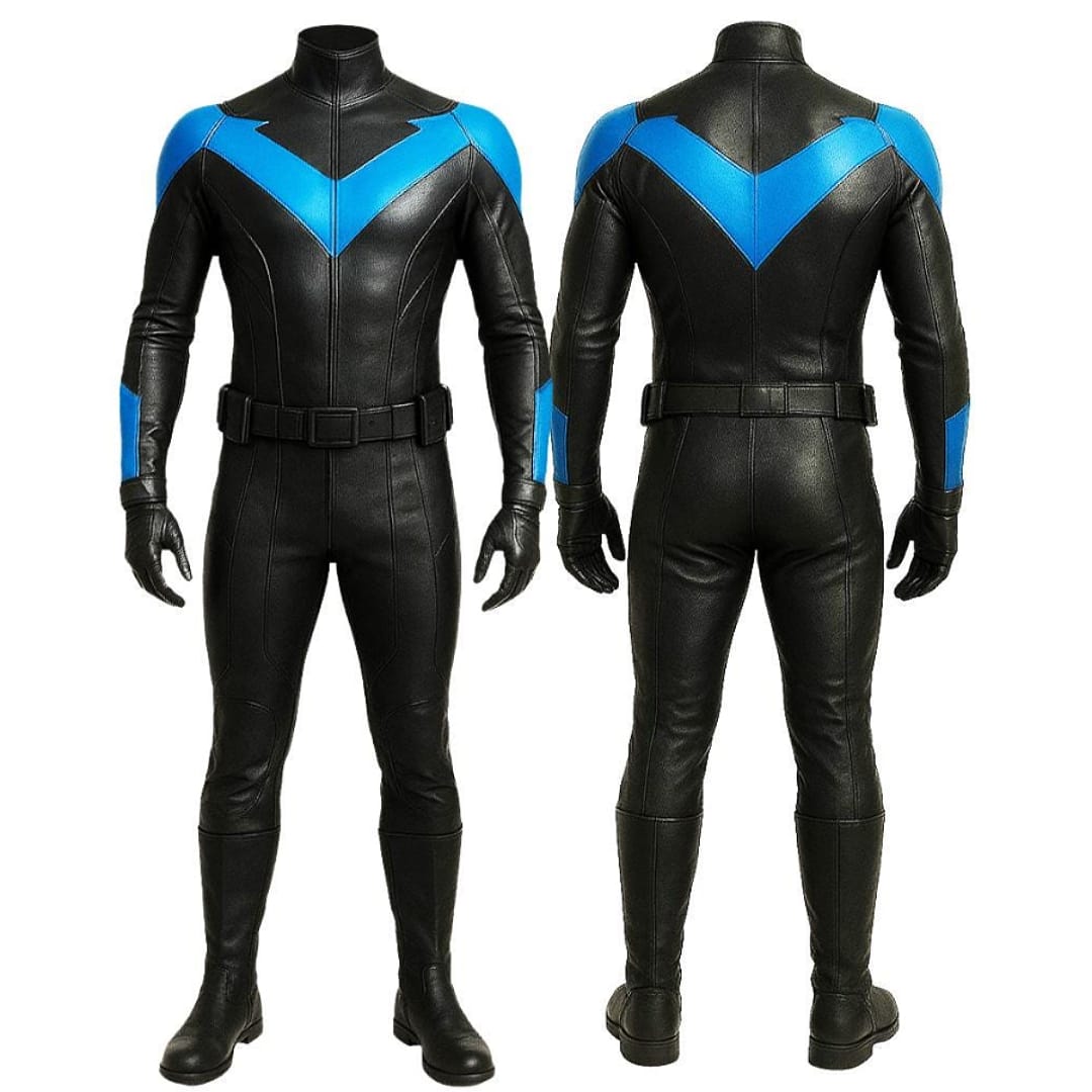 DC Nightwing Cosplay Full Body Leather Suit For Men