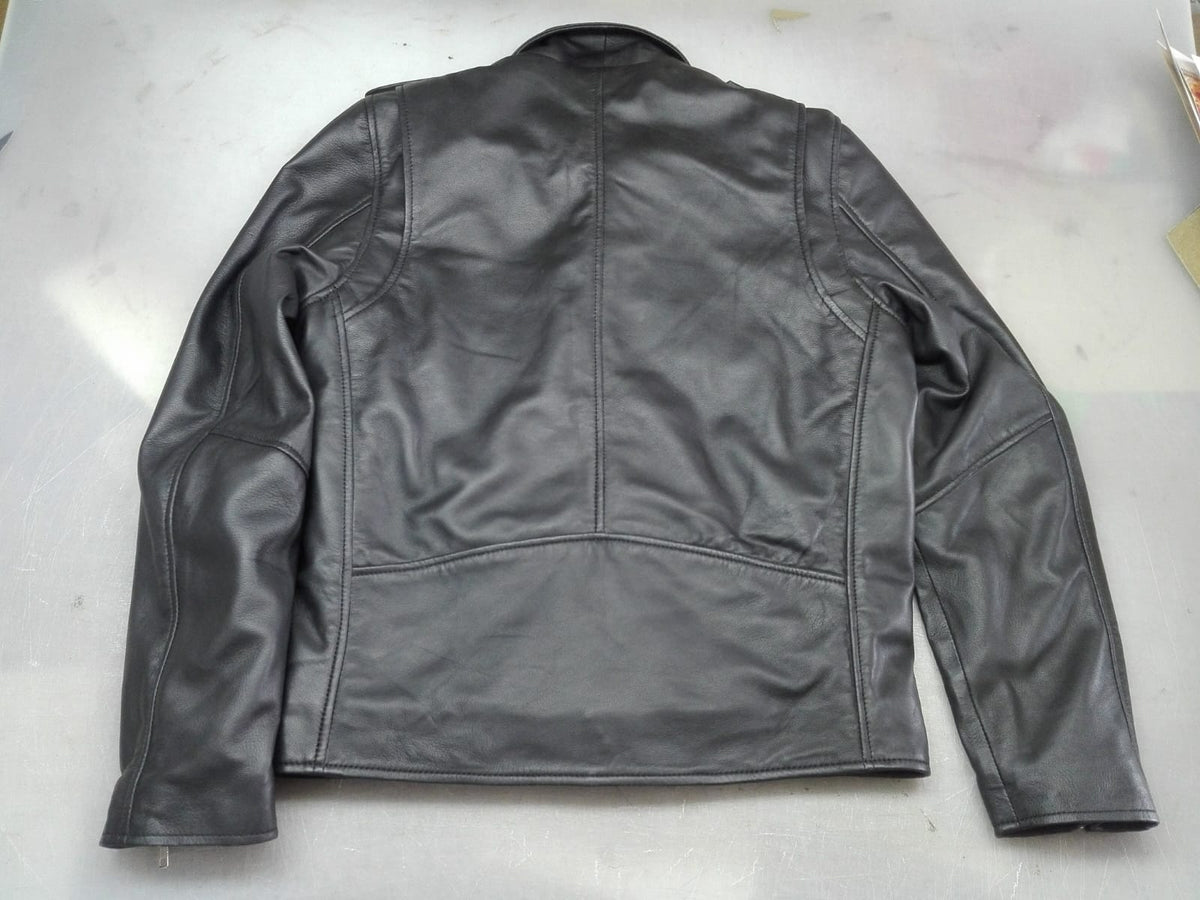 Premium Men's Genuine Leather Double Rider Biker Jacket - Export Quality Cross-Zip Coat