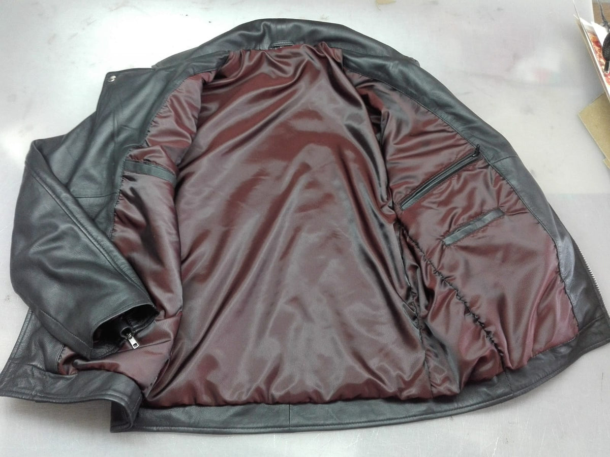 Premium Men's Genuine Leather Double Rider Biker Jacket - Export Quality Cross-Zip Coat