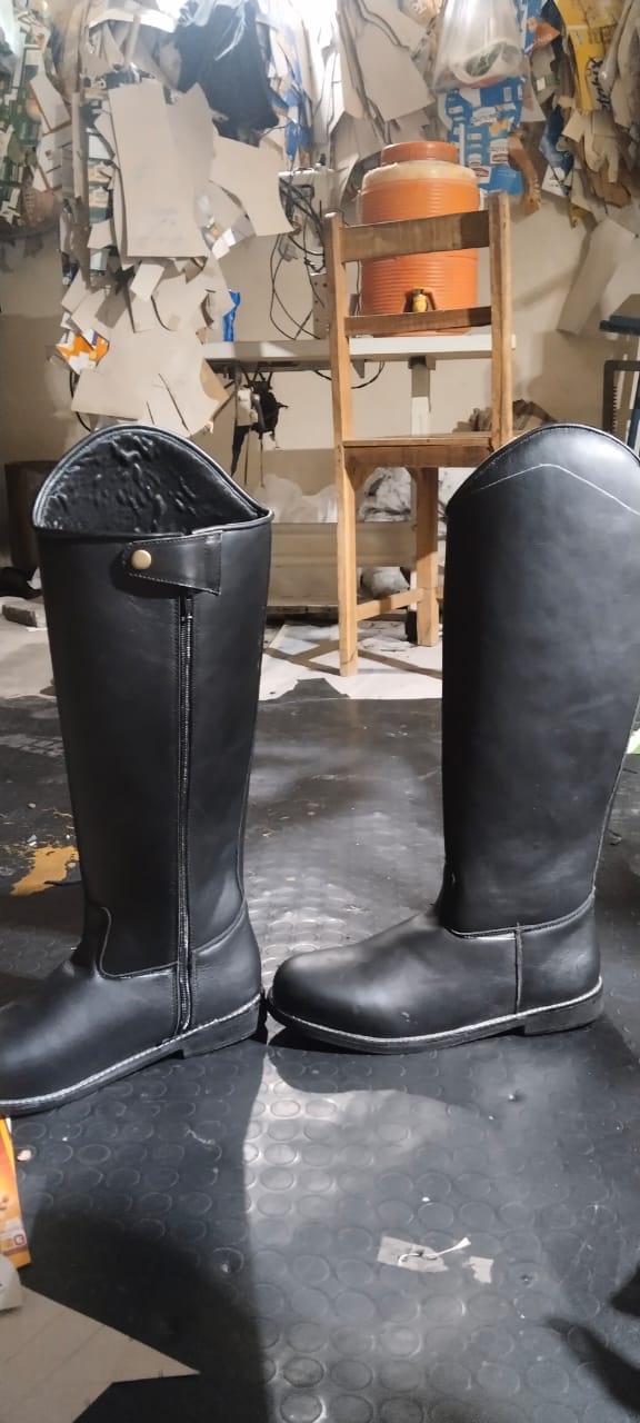 Premium Leather Motorbike Riding Boots - Waterproof Tall Gauntlet Protection Gear