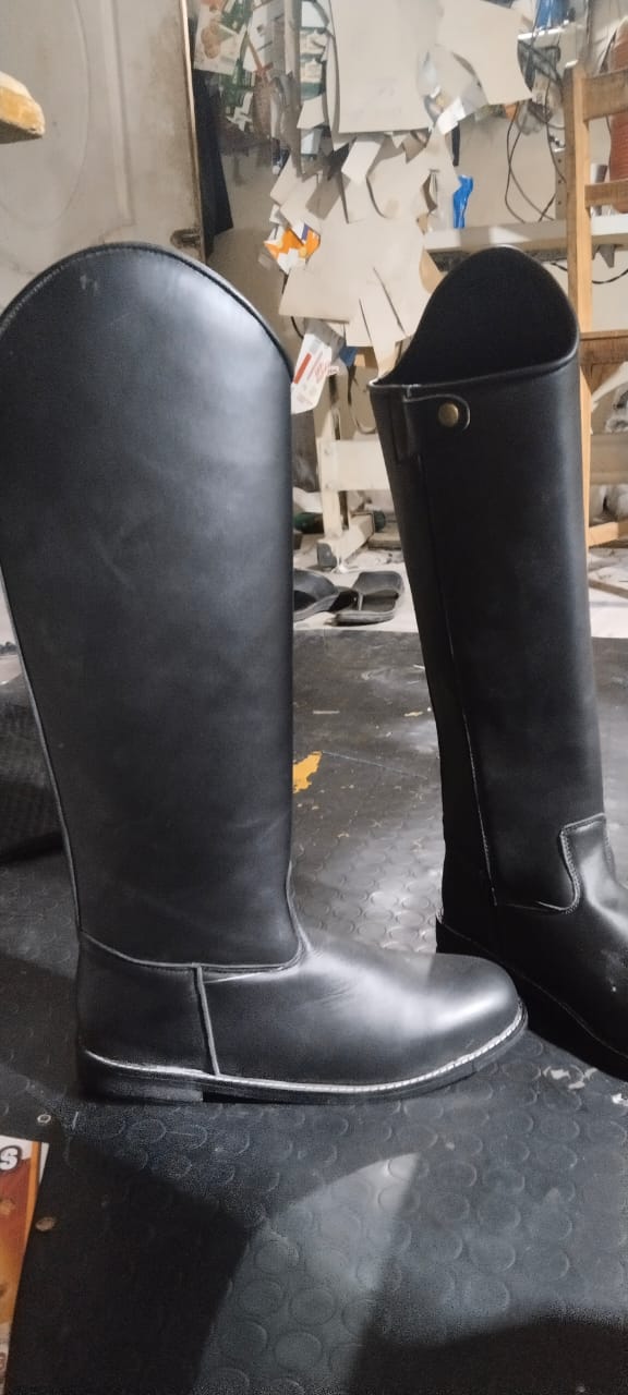 Premium Leather Motorbike Riding Boots - Waterproof Tall Gauntlet Protection Gear