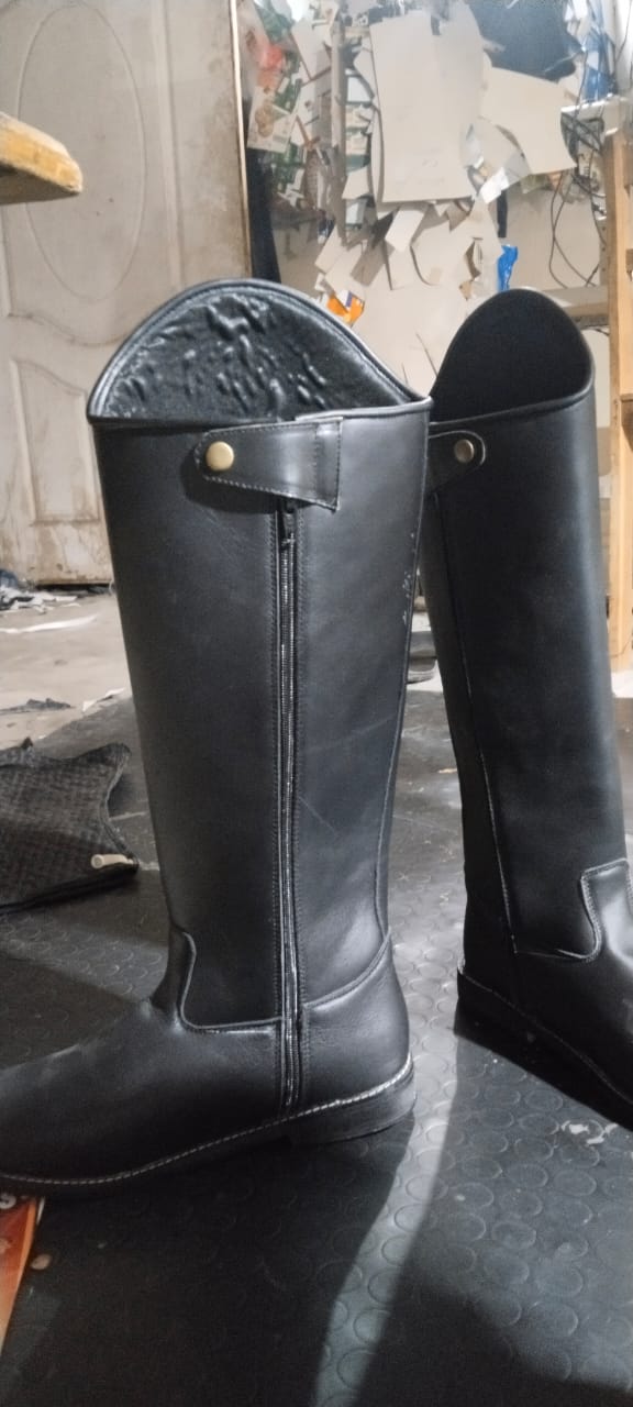 Premium Leather Motorbike Riding Boots - Waterproof Tall Gauntlet Protection Gear