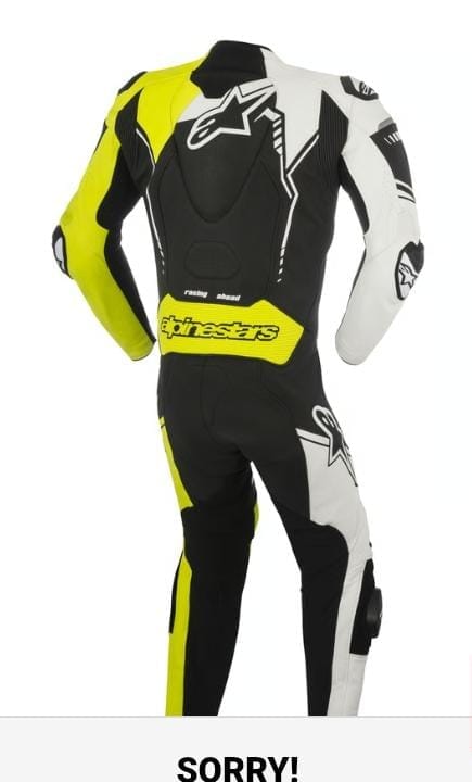Cow Hide Leather Motorbike Racing Suit -Black & Yellow