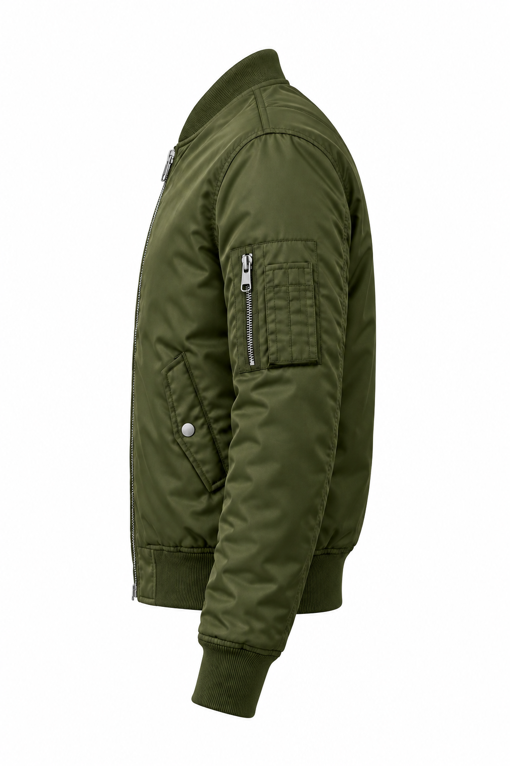 Classic MA-1 Flight Bomber Jacket - Water-Resistant Olive Green Outerwear