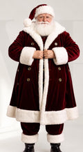 Premium Velvet Santa Claus Christmas Costume - Full Deluxe Luxury Holiday Outfit Set