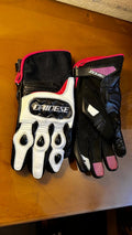 Pro Biker Long Cuff Motorcycle Racing Gloves - Black & White Protective Gear