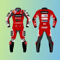 Ducati Lenovo Edition Leather Motorbike Racing Suit - Red & Black Pro Track Riding Gear
