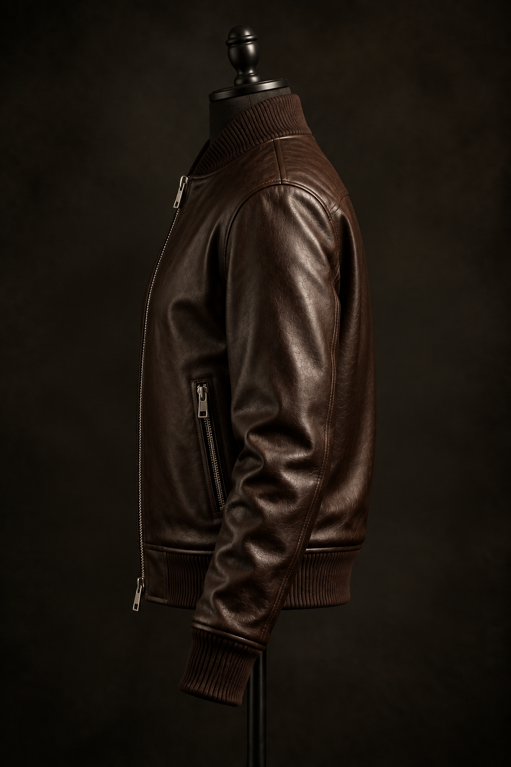 Classic Men's Brown Leather Bomber Jacket - Premium Flight Outerwear