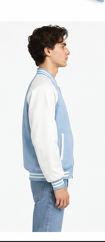 Classic Sky Blue Varsity Bomber Jacket - Premium Urban Streetwear