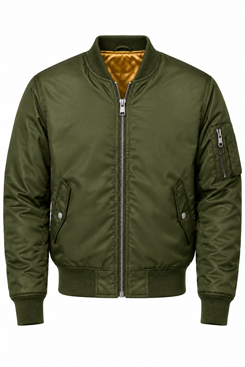 Classic MA-1 Flight Bomber Jacket - Water-Resistant Olive Green Outerwear