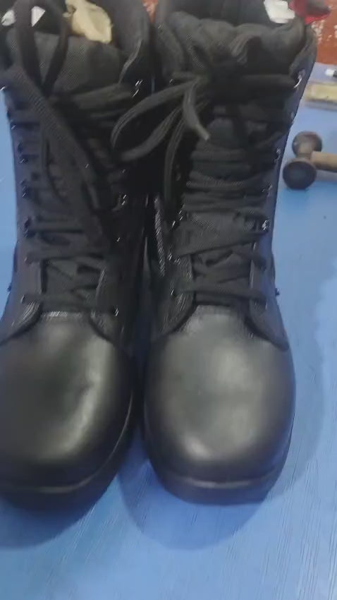 Premium Leather Combat Boots - Heavy Duty Tactical Military Boots for Men