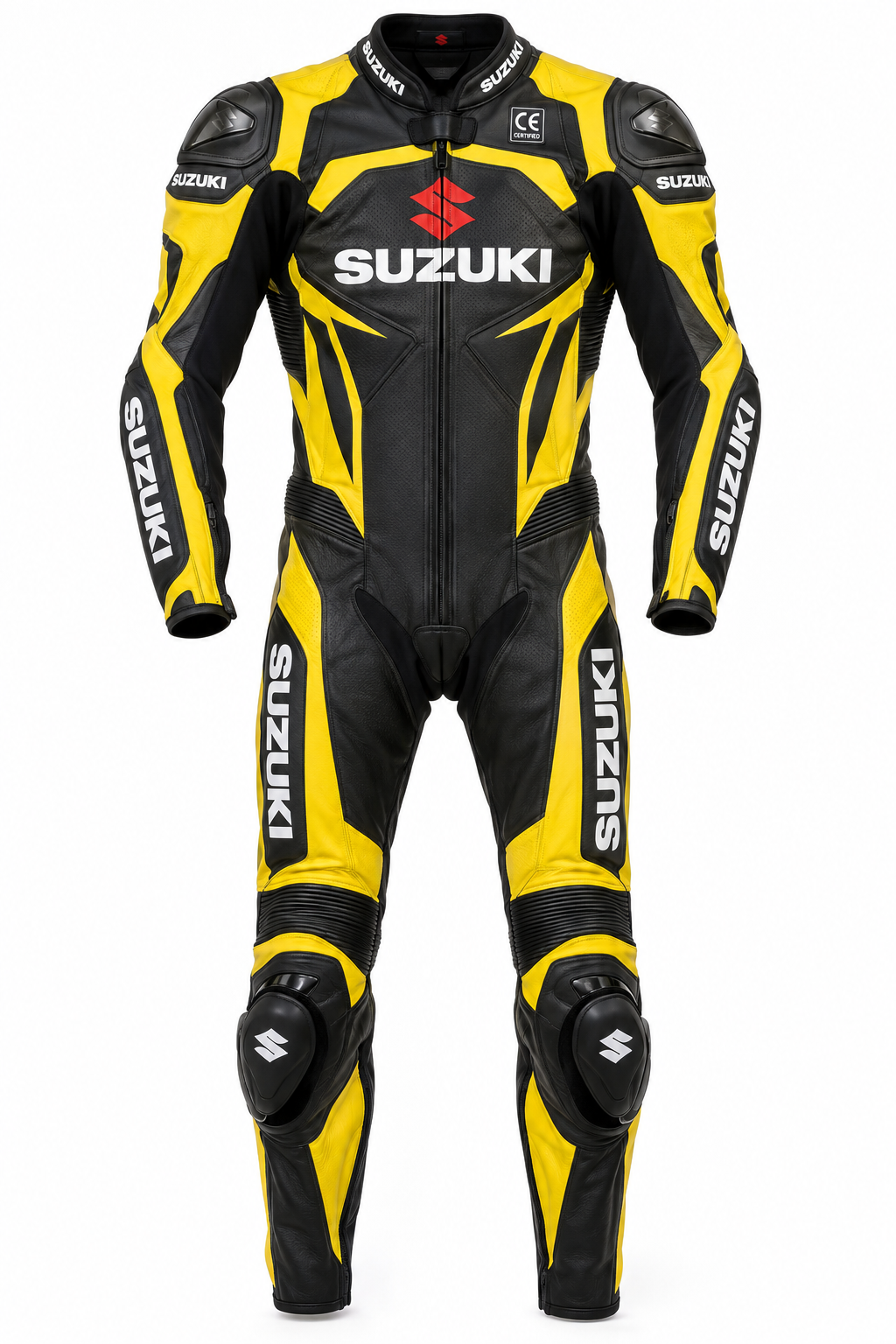 Stitch & Soul Apex Circuit Full Leather Motorbike Suit - Yellow & Black Racing Edition